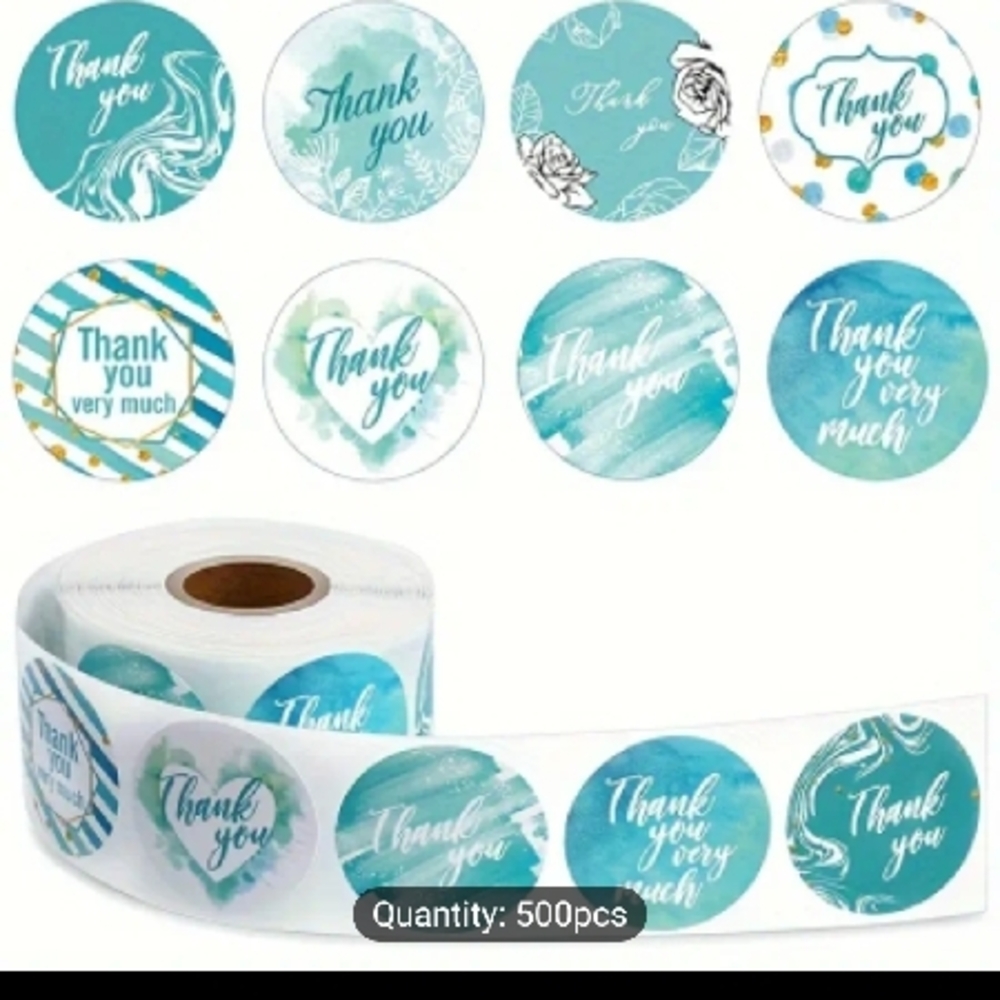 Thank You Stickers Roll - 500pcs new